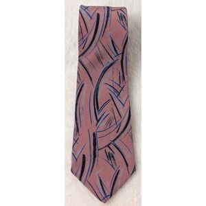 Valentino Pietro Pure Silk Tie Pink Blue Abstract Made‎ in Italy Men's Necktie